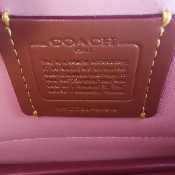 Coach Pink Tea Rose Rivets Foldover Chain Crossbody - Picture 7 of 9